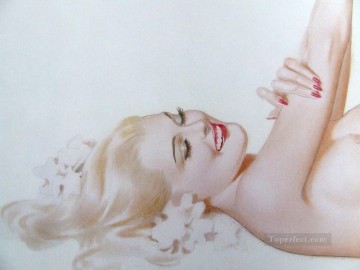 bath girl oil painting Painting - pin up girl nude 033